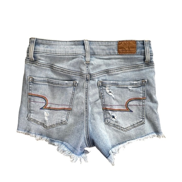 American Eagle Pride Hi Rise Shortie Rainbow Stitched Pockets 2 - Picture 7 of 7